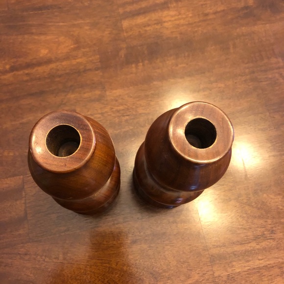 Pair of Handmade Wood Candlesticks and Candleholders - Nice! - Picture 8 of 9